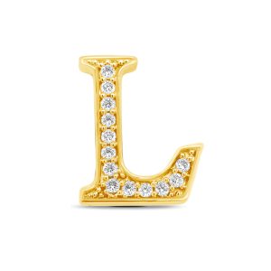 Yellow Gold Diamond Initial L Pendant