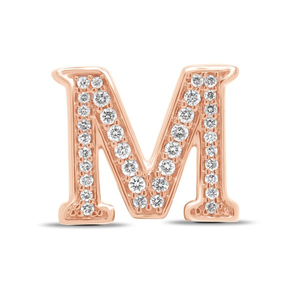 Rose Gold Diamond Initial M Pendant
