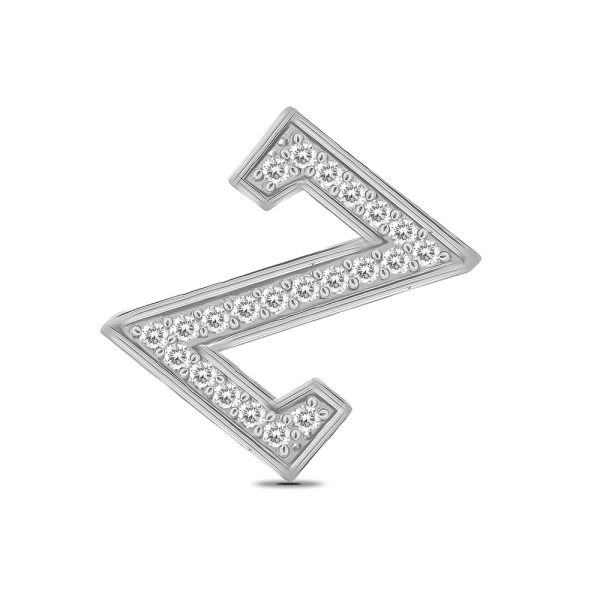 White Gold Diamond Initial Z Pendant