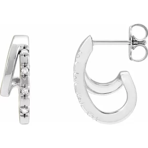 White Gold Diamond Hoop Earrings