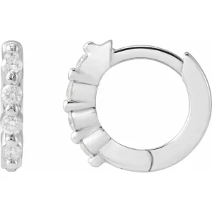 White Gold Diamond 10.74 mm Hoop Earrings