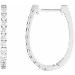 White Gold Lab-Grown Diamond 21mm Hoop Earrings