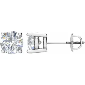 White Diamond Stud Earrings