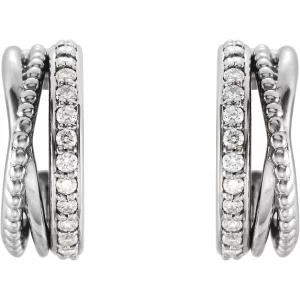 White Gold Diamond Hoop Earrings