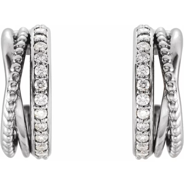 White Gold Diamond Hoop Earrings