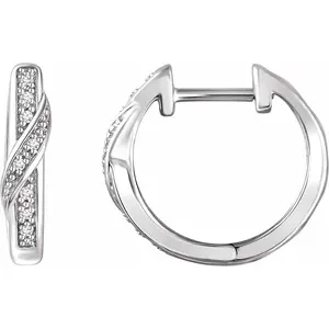 White Gold Diamond Hoop Earrings