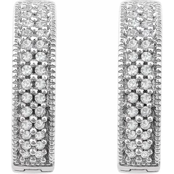 White Gold Diamond Hoop Earrings - Image 2