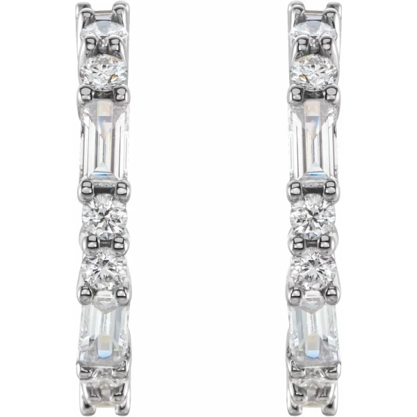 Sterling Silver Diamond Earrings - Image 2