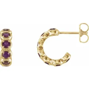 Yellow Gold Alexandrite Huggie Earrings