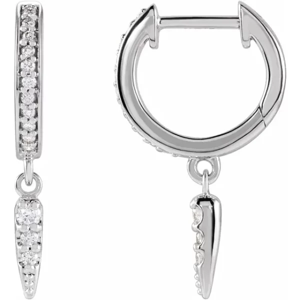 White Gold Diamond Hoop Spike Earrings