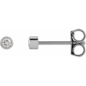 White Gold Natural Diamond Micro Bezel-Set Earrings