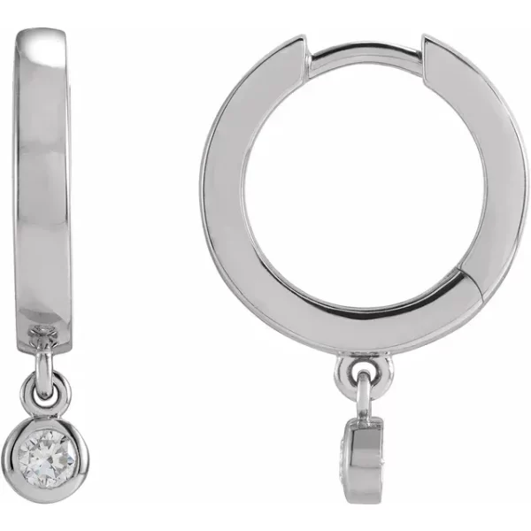 White Gold Diamond Hoop Earrings