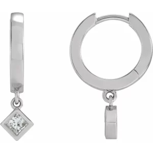 White Gold Diamond Hoop Earrings