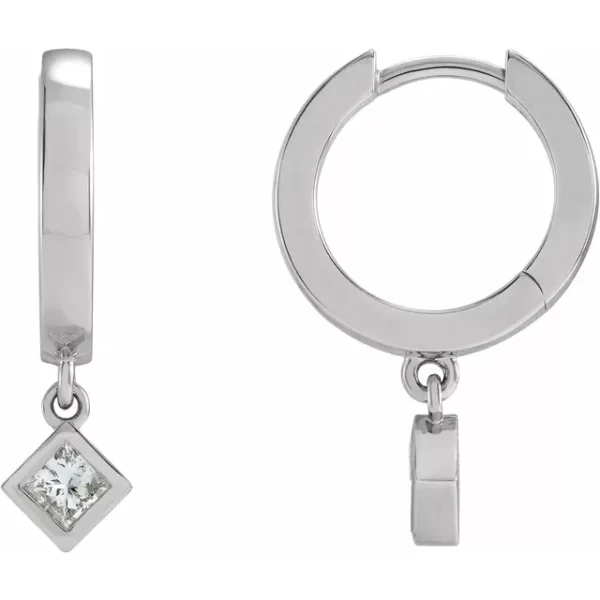 White Gold Diamond Hoop Earrings