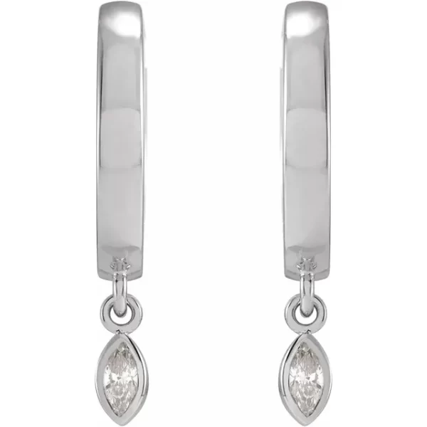 White Gold Diamond Hoop Earrings - Image 2