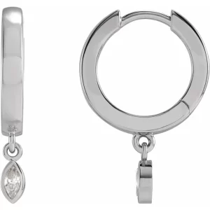 White Gold Diamond Hoop Earrings