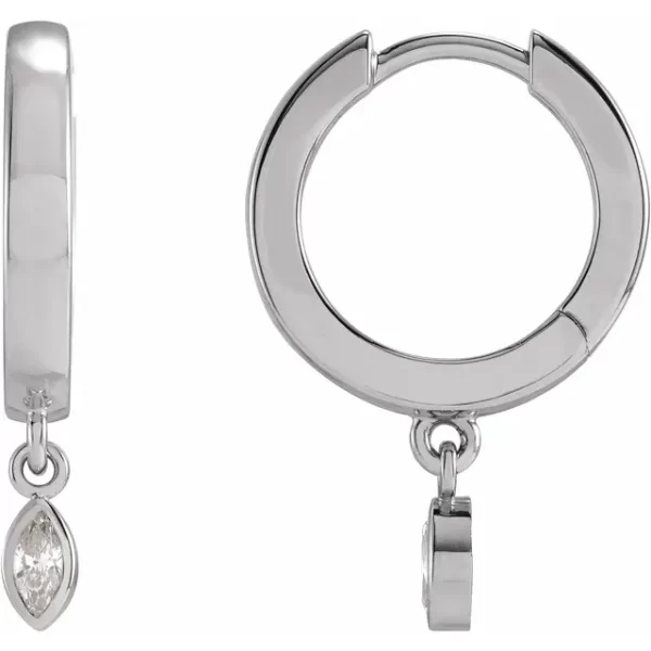 White Gold Diamond Hoop Earrings