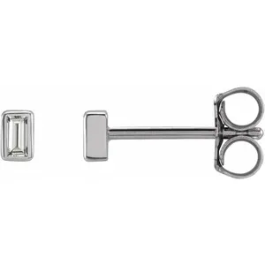 White Gold Diamond Bezel-Set Earrings