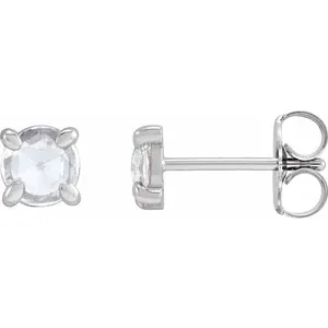 White Gold Rose-Cut Diamond Earrings