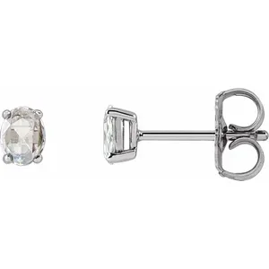 White Gold Rose-Cut Diamond Earrings
