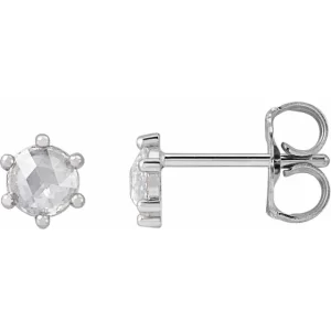 White Gold Rose-Cut Diamond Earrings