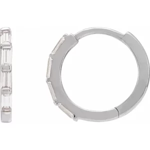 White Gold Diamond Hoop Earrings