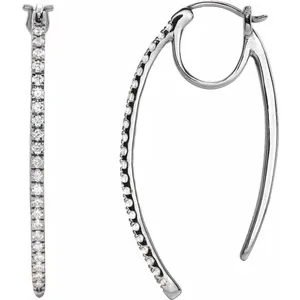 White Gold Diamond Hoop Earrings