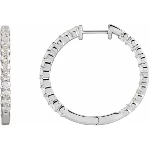 White Gold Diamond Inside-Outside 30 mm Earrings