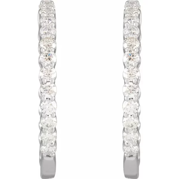 White Gold Diamond Inside-Outside 30 mm Earrings - Image 2