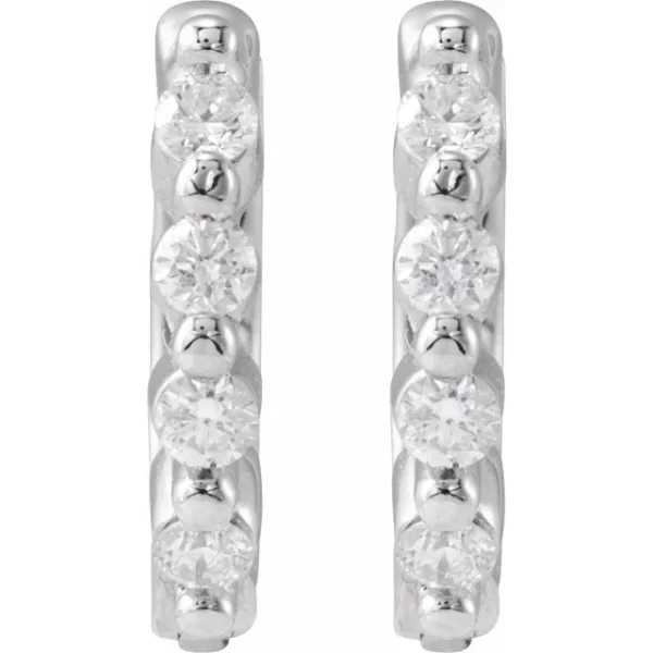 Platinum Diamond 10.74 mm Hoop Earrings - Image 2