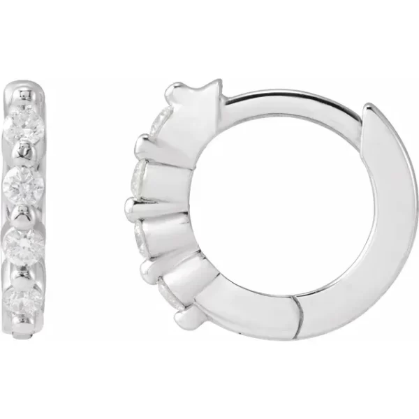 Platinum Diamond 10.74 mm Hoop Earrings