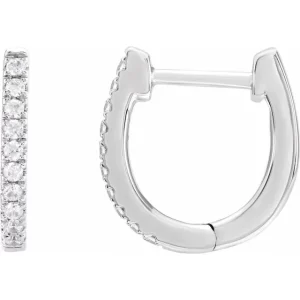 White Gold Diamond 13mm Hoop Earrings