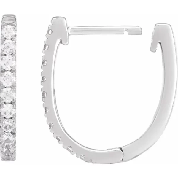 White Gold Diamond 16mm Hoop Earrings - Image 3
