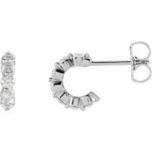 White Gold 9.25 mm Diamond Huggie Earrings