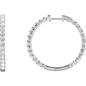 White Gold Diamond Inside-Outside 36 mm Earrings