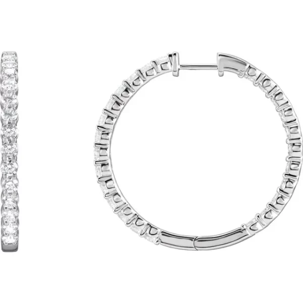 White Gold Diamond Inside-Outside 36 mm Earrings