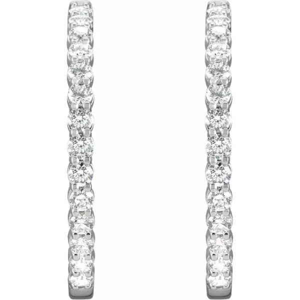 White Gold Diamond Inside-Outside 36 mm Earrings - Image 2