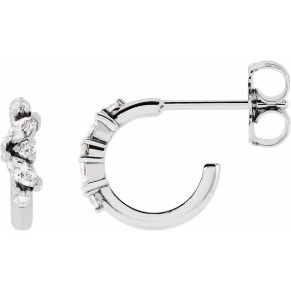 White Gold Diamond Huggie Earrings