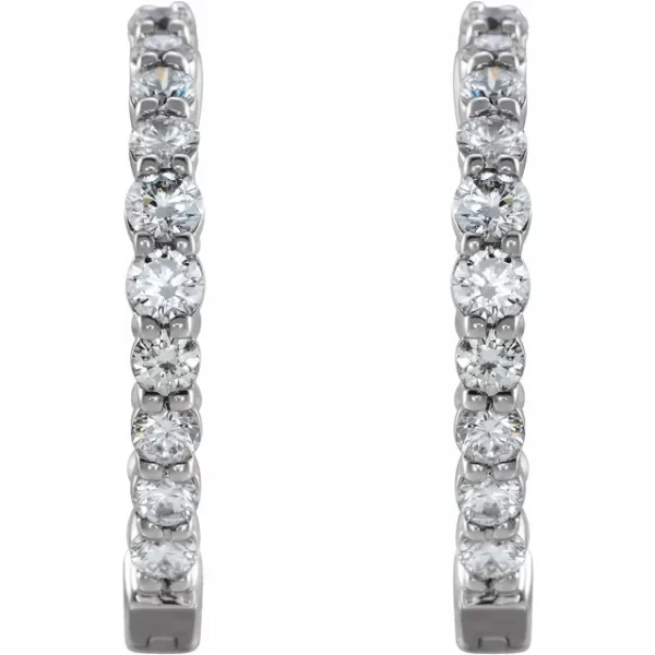 White Gold Diamond Inside-Outside 19.3 mm Earrings - Image 2