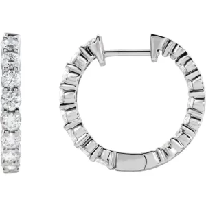 White Gold Diamond Inside-Outside 20 mm Earrings