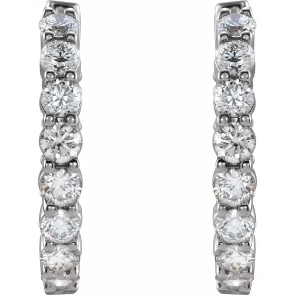 White Gold Diamond Inside-Outside 20 mm Earrings - Image 2