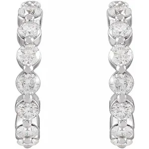 White Gold 14.54 mm Diamond Huggie Earrings - Image 2