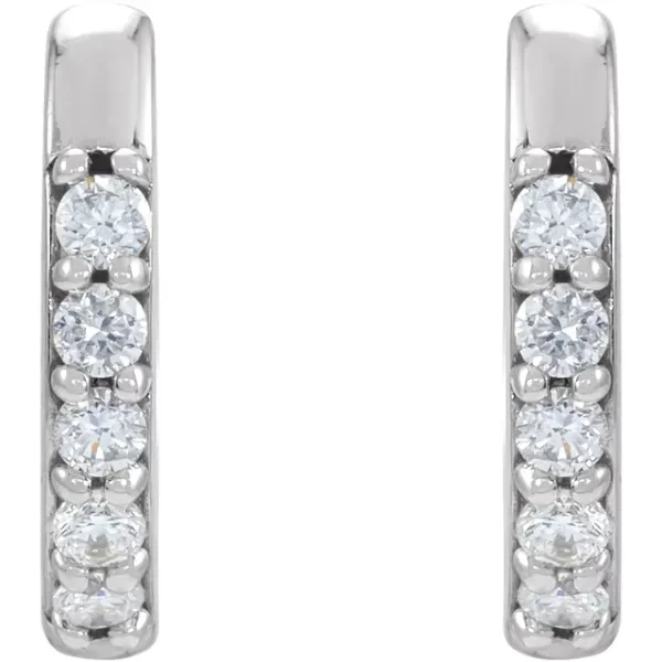 Sterling Silver Diamond 10 mm Huggies - Image 2