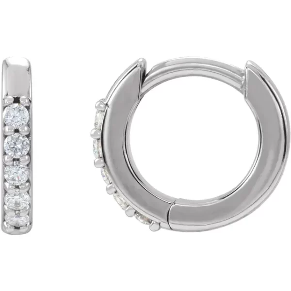 Sterling Silver Diamond 10 mm Huggies