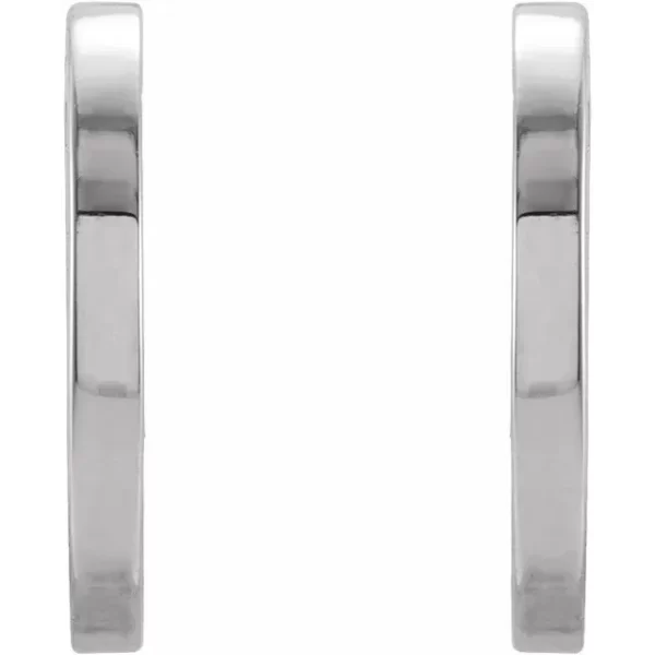 Sterling Silver Diamond Flat Hoop Earrings - Image 2