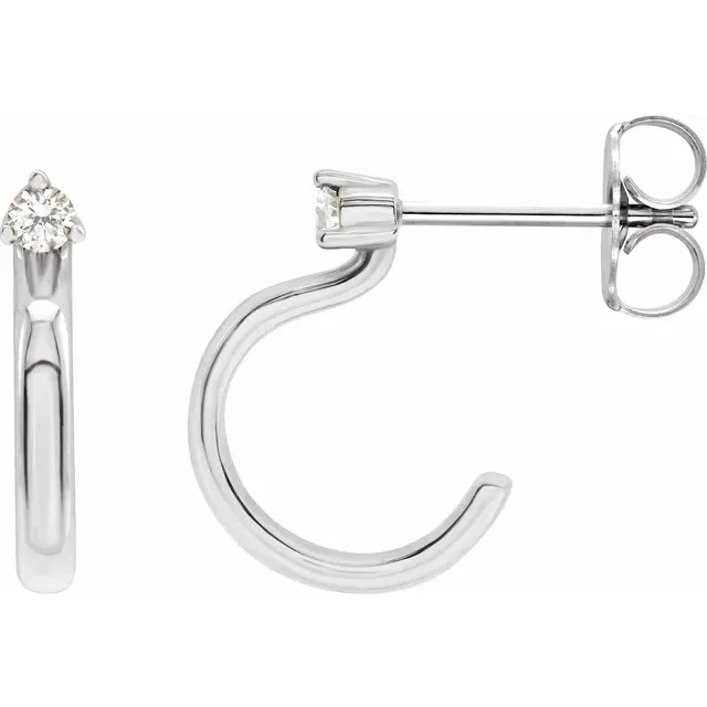 White Gold Diamond Hoop Earring