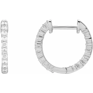 White Gold Diamond Inside-Outside 14.5 mm Earrings