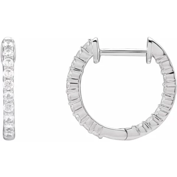 White Gold Diamond Inside-Outside 14.5 mm Earrings
