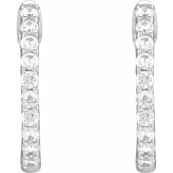 White Gold Diamond Inside-Outside 14.5 mm Earrings - Image 2