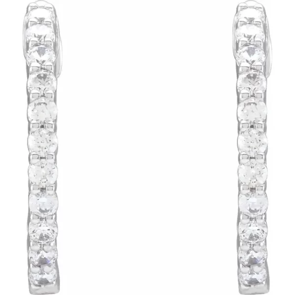 White Gold Diamond Inside-Outside 17.2 mm Earrings - Image 2